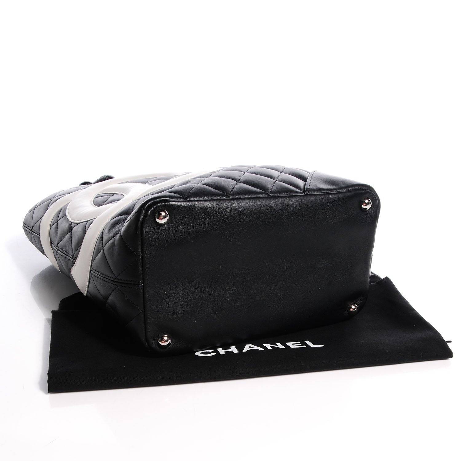 Chanel Calfskin Quilted Medium Cambon Tote Black White 4 of 7