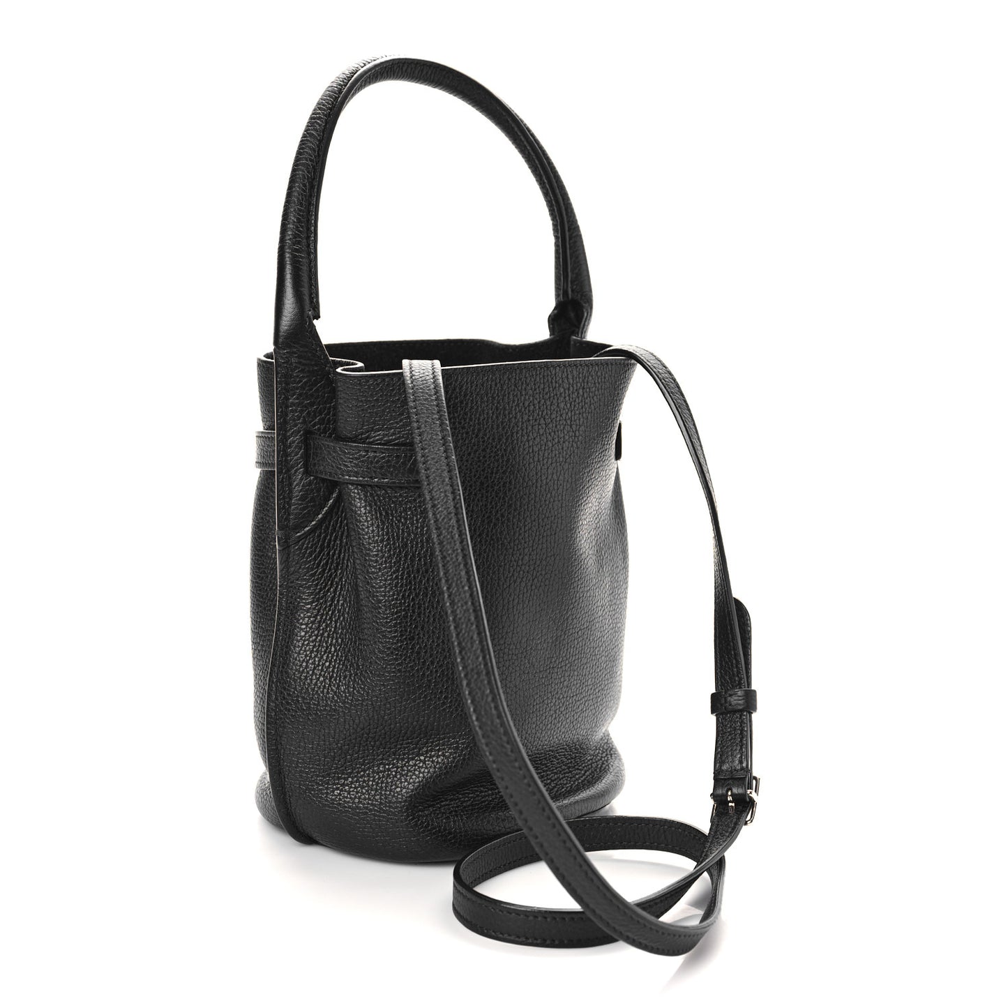 Supple Grained Calfskin Nano Big Bag Bucket Black
