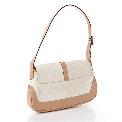 Gucci Monogram Small Jackie O Hobo White Brown 3 of 13