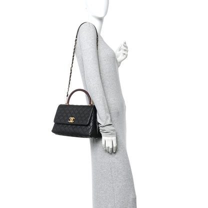 Chanel Caviar Lizard Quilted Small Coco Handle Flap Black 2 of 11