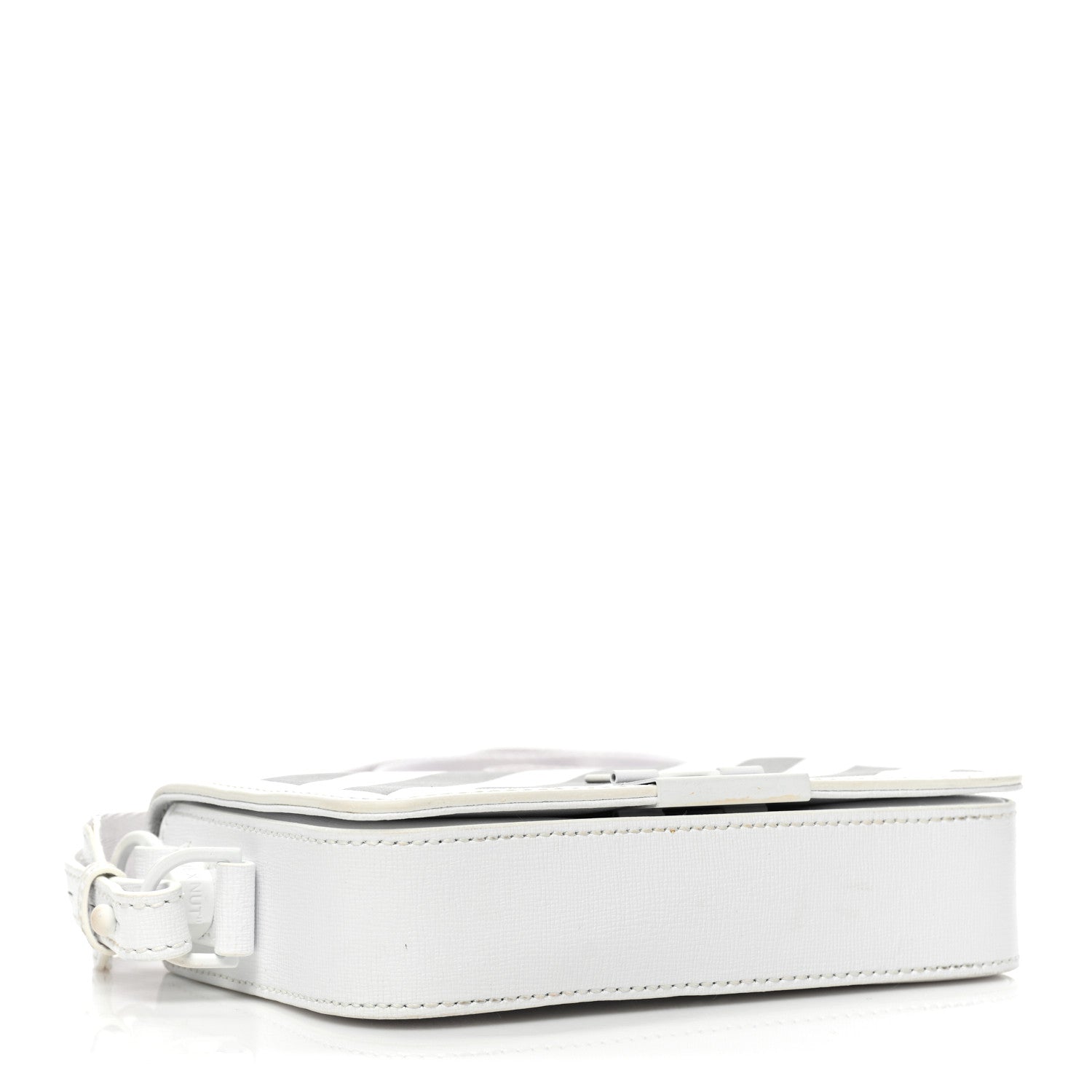 Off-White Calfskin Diag Flap Bag White Black 3 of 15