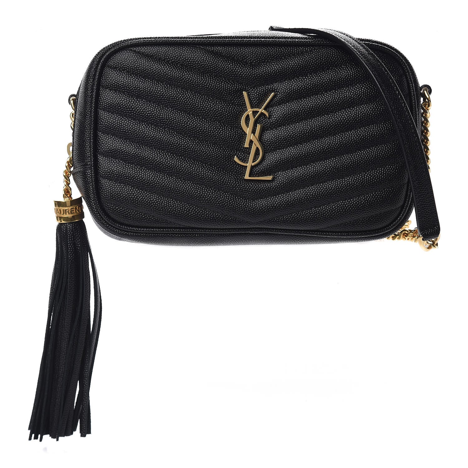 Saint Laurent Grain De Poudre Matelasse Monogram Mini Lou Camera Bag Black 1 of 11
