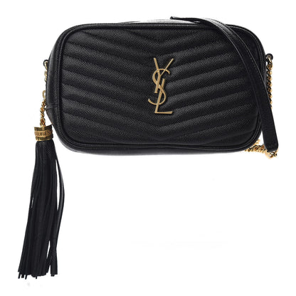 Saint Laurent Grain De Poudre Matelasse Monogram Mini Lou Camera Bag Black 1 of 11