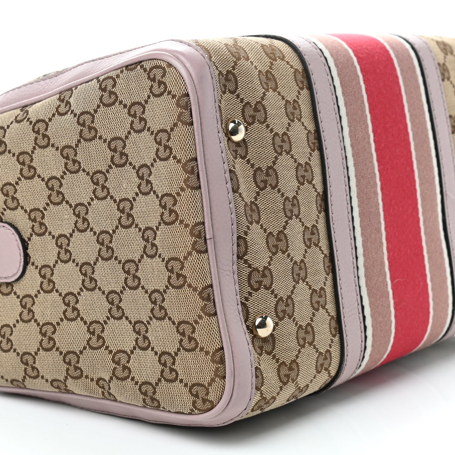 Monogram Selleria Calfskin Vintage Web Medium Boston New Sand Lilas