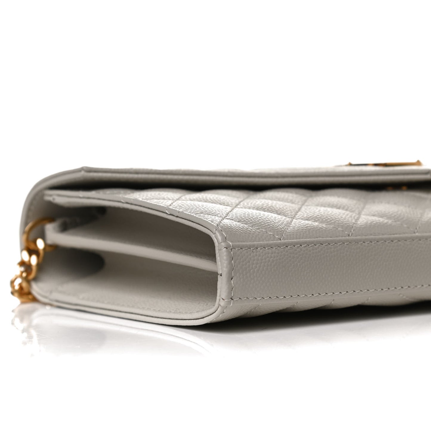 Grain De Poudre Mixed Matelasse Triquilt Monogram Chain Wallet Crema Soft