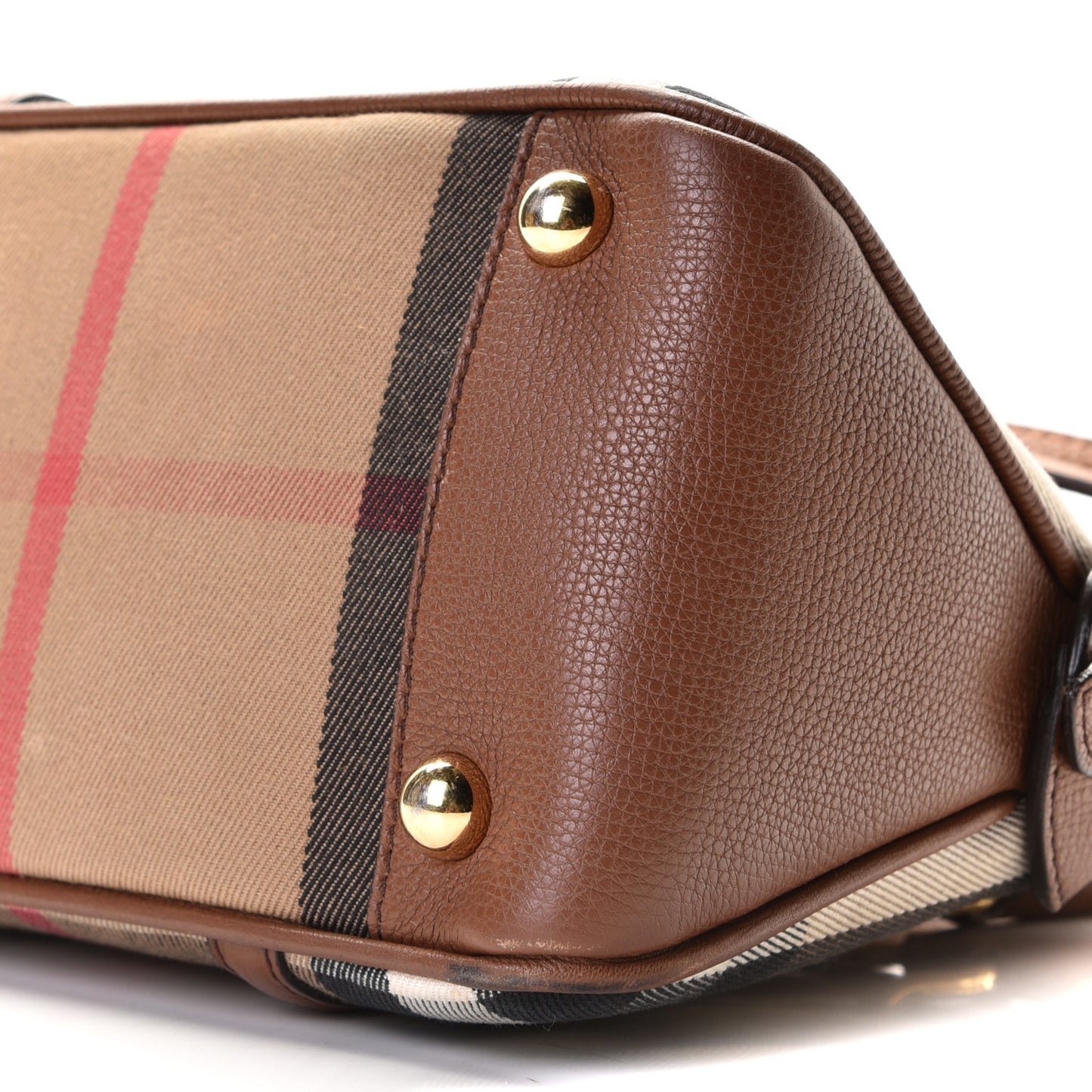 Derby Calfskin House Check Medium Milverton Satchel Tan