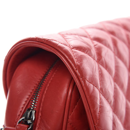 Chanel Crumpled Calfskin Quilted Medium Casual Rock Flap Red 20 of 22