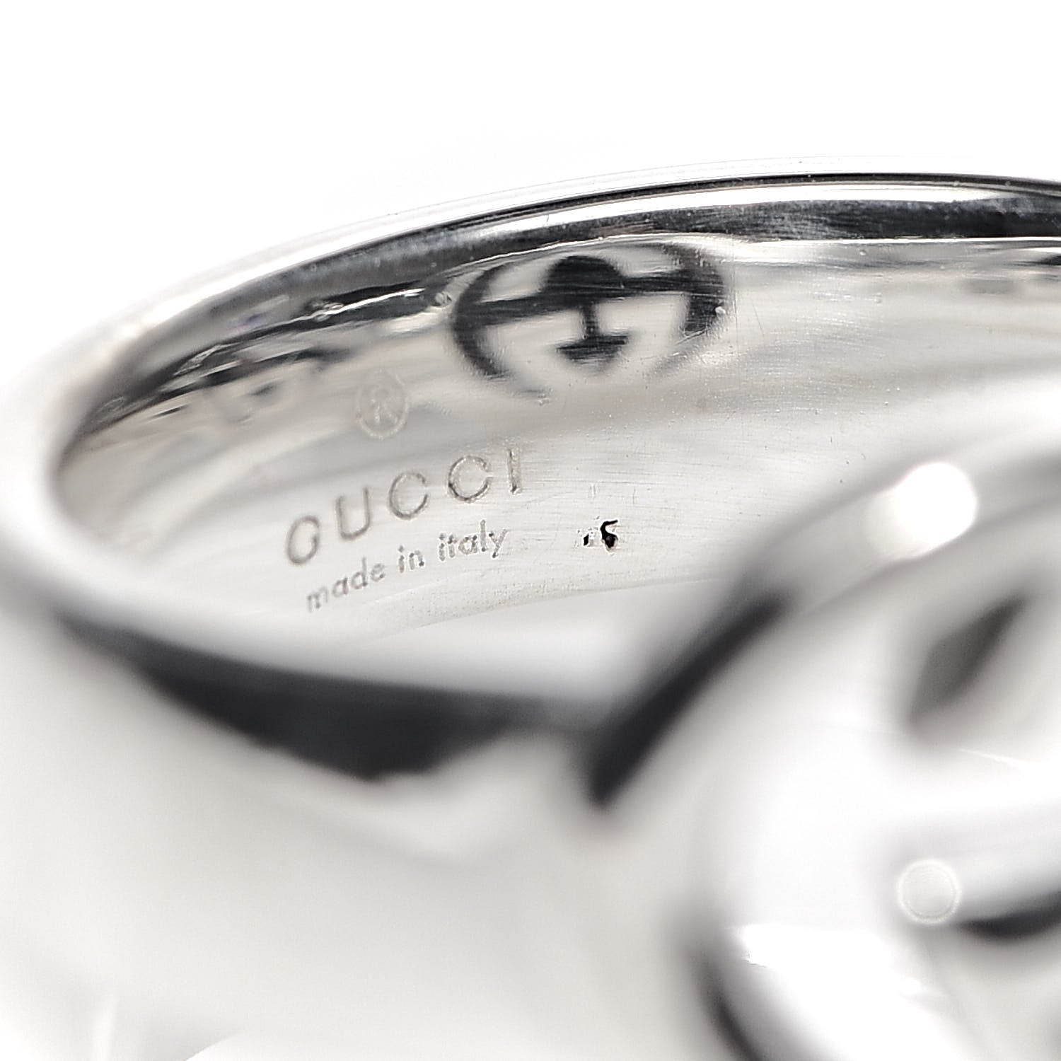 Gucci Sterling Silver Interlocking G Ring 51 5.75 5 of 6