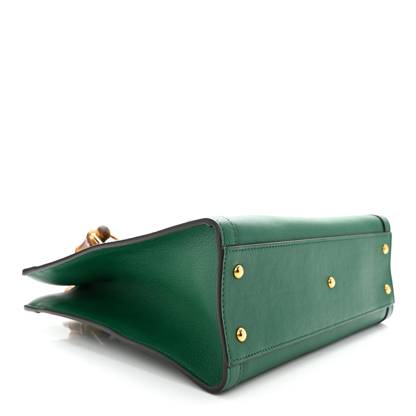 Wonka Grain Calfskin Small Diana Tote Bag Green Yellow Fluo