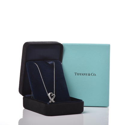 Tiffany 18K White Gold Diamond Small Paloma Picasso Loving Heart Necklace 6 of 6