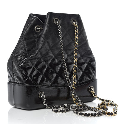 Chanel Patent Goatskin Quilted Small Gabrielle Backpack Black 3 of 9