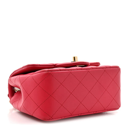 Chanel Lambskin Quilted Mini Square Flap Dark Pink 4 of 14