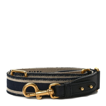 Christian Dior Canvas Embroidered Shoulder Strap Blue 1 of 5