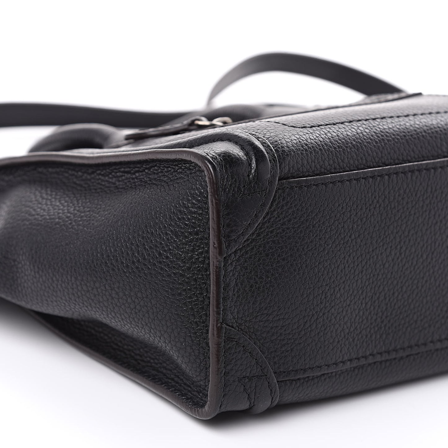 Drummed Calfskin Nano Luggage Black