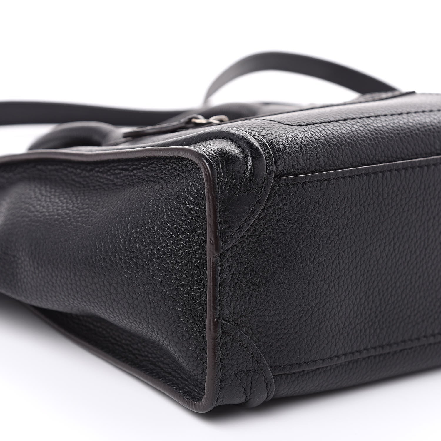 Celine Drummed Calfskin Nano Luggage Black 9 of 10