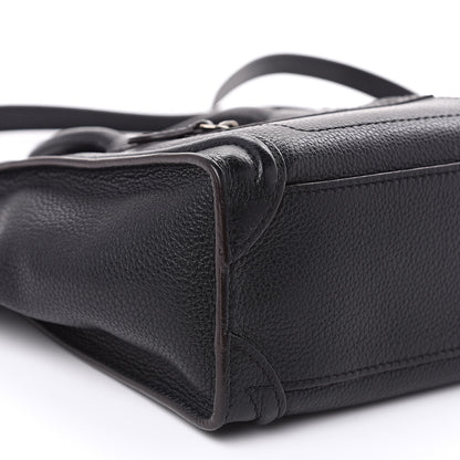 Celine Drummed Calfskin Nano Luggage Black 9 of 10