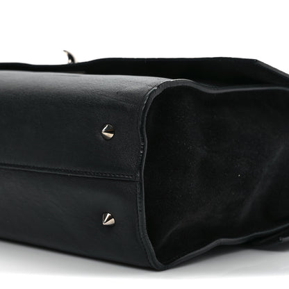 Givenchy Calfskin Crocodile Embossed Medium Shark Lock Satchel Black 8 of 11