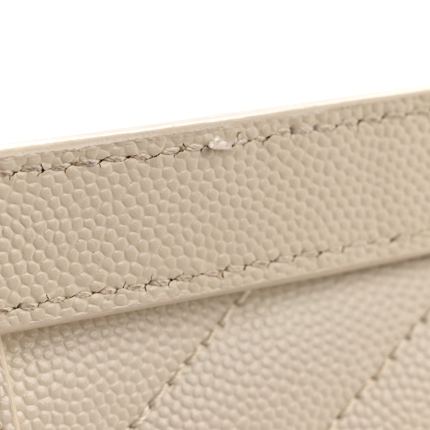 Saint Laurent Grain De Poudre Textured Mixed Matelasse Medium Triquilt Monogram Satchel Crema Soft 12 of 14