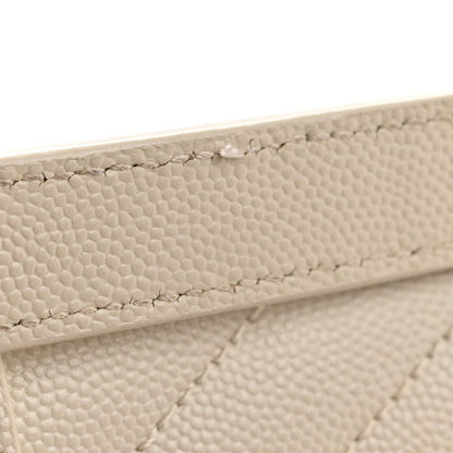 Saint Laurent Grain De Poudre Textured Mixed Matelasse Medium Triquilt Monogram Satchel Crema Soft 12 of 14