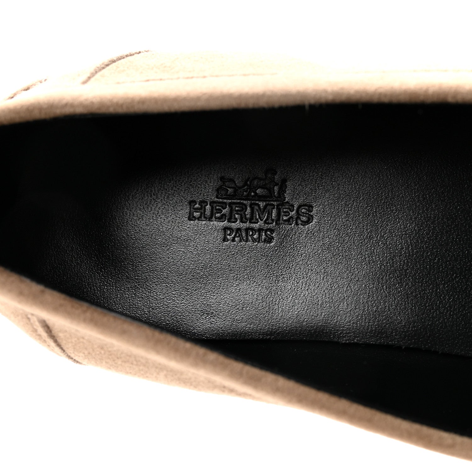 Hermes Suede Goatskin Womens Destin Loafers 40 Beige Sable 8 of 10