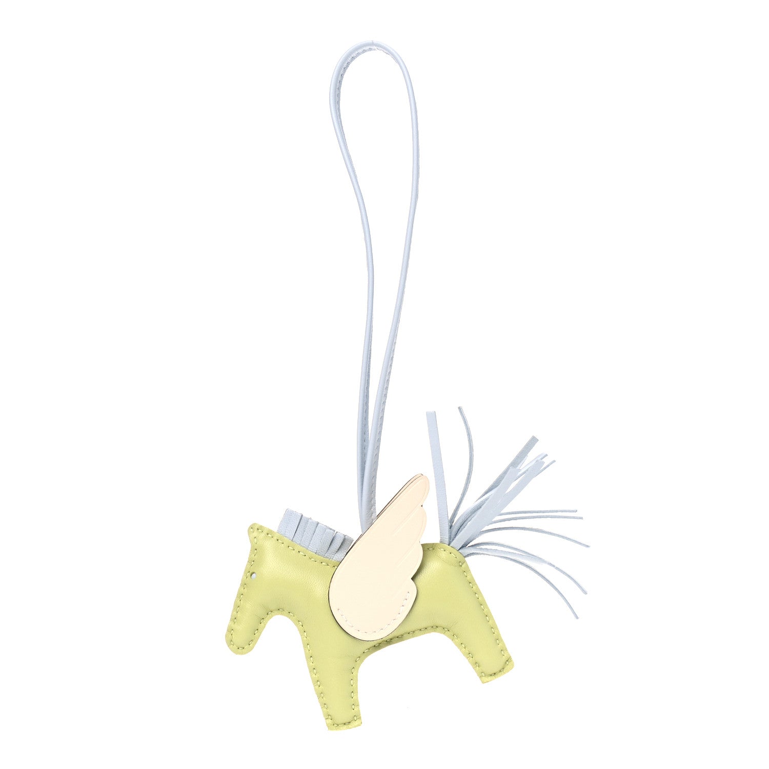 Hermes Milo Lambskin Grigri Rodeo Pegase Horse Bag Charm PM Jaune Bourgeon Bleu Brume Nata 1 of 4