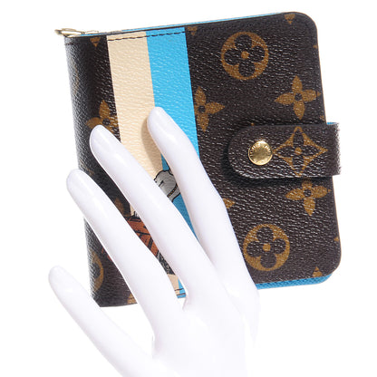 Louis Vuitton Monogram Groom Compact Zip Wallet Blue 2 of 8