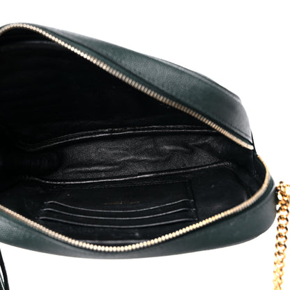 Saint Laurent Grain De Poudre Matelasse Monogram Mini Lou Camera Bag New Vert Fonce 5 of 12