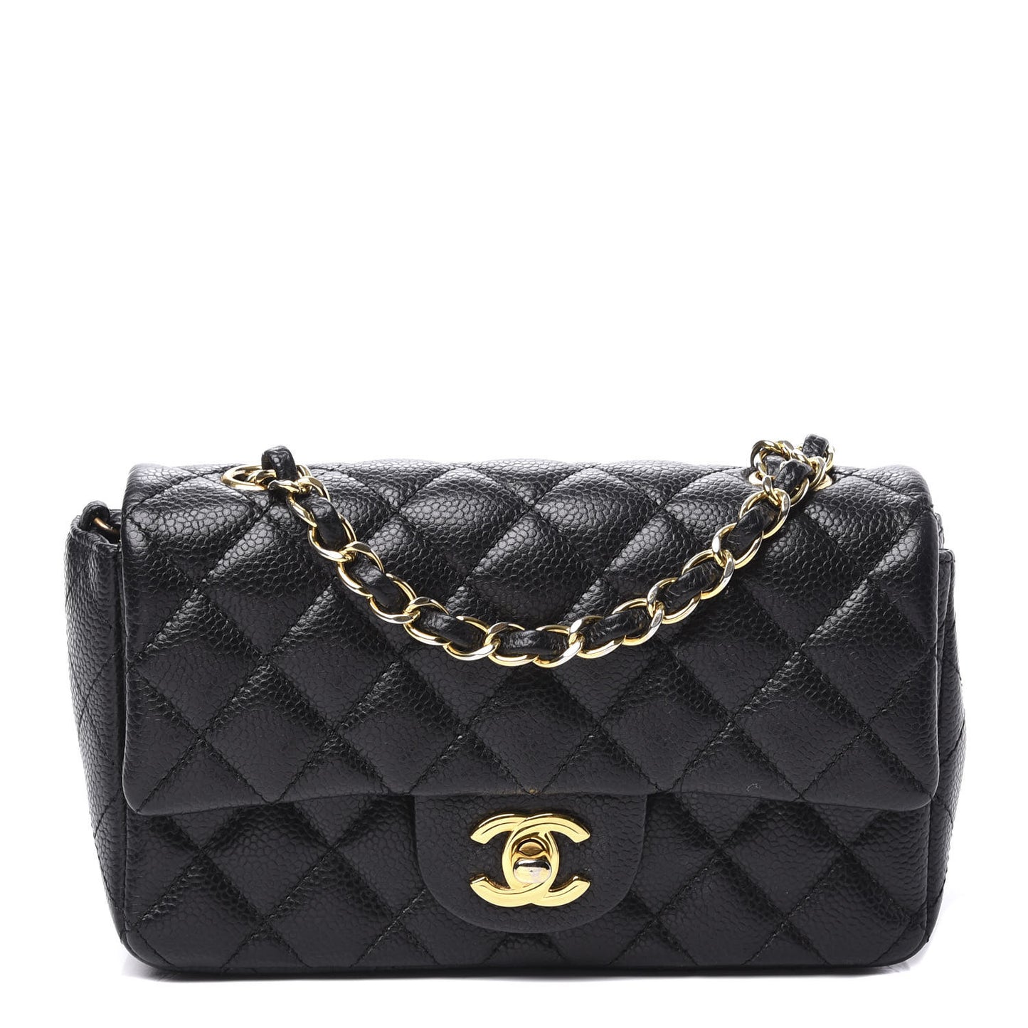 Caviar Quilted Mini Rectangular Flap Black