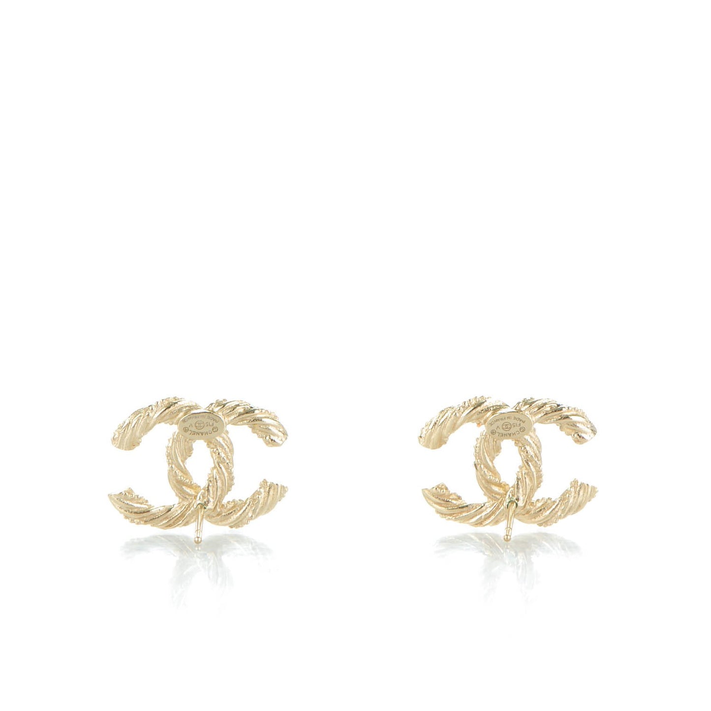 Crystal Twisted CC Earrings Gold