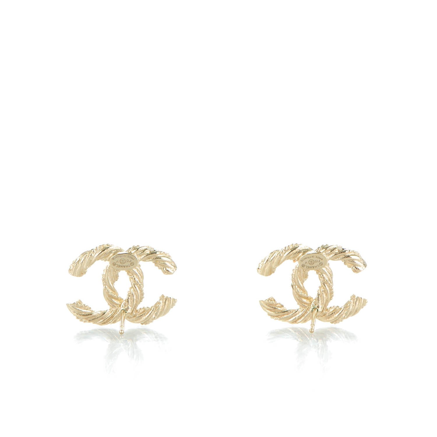 Chanel Crystal Twisted CC Earrings Gold 3 of 5