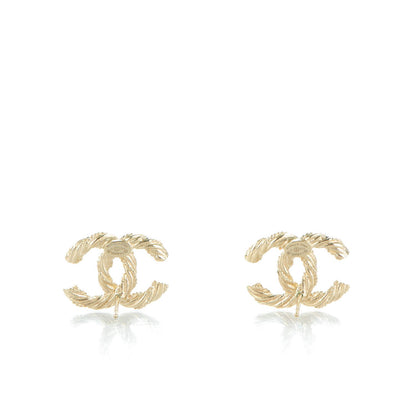 Chanel Crystal Twisted CC Earrings Gold 3 of 5