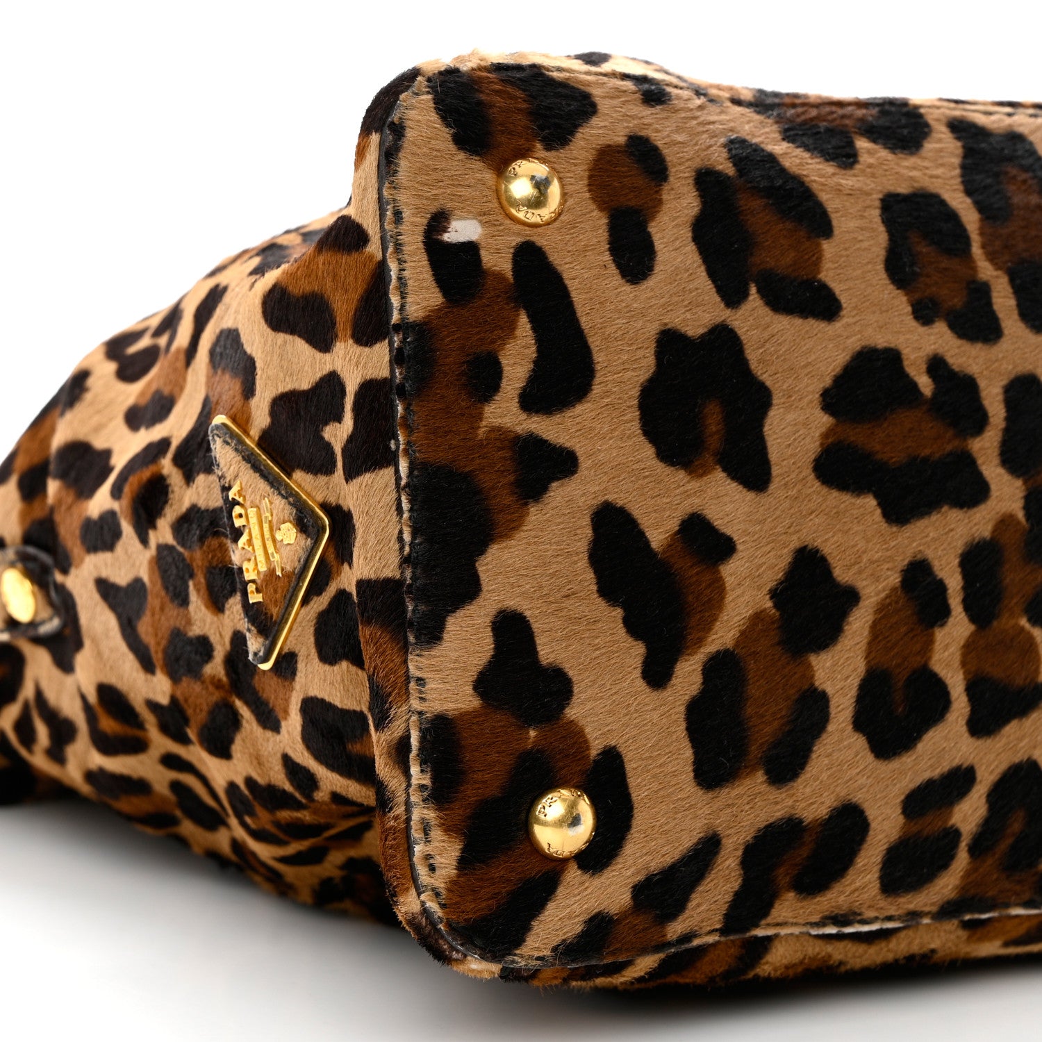 Prada Cavallino Leopard Print Tote Sabbia Moro 8 of 14