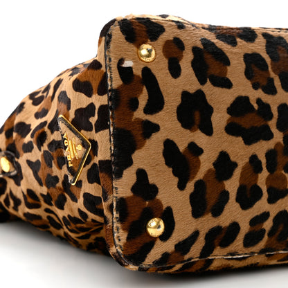 Prada Cavallino Leopard Print Tote Sabbia Moro 8 of 14