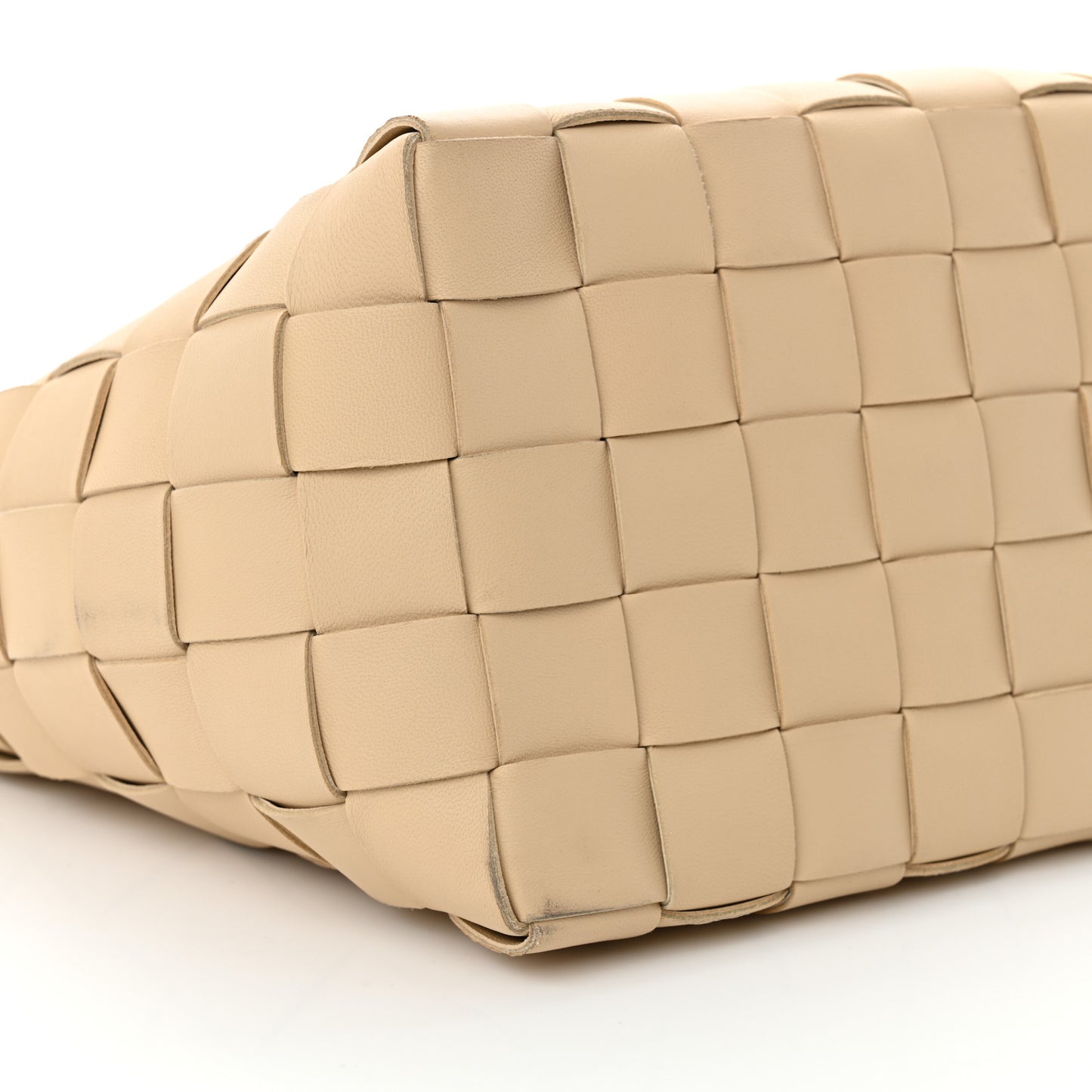 Lambskin Maxi Intrecciato Bowling Cassette Shoulder Bag Porridge