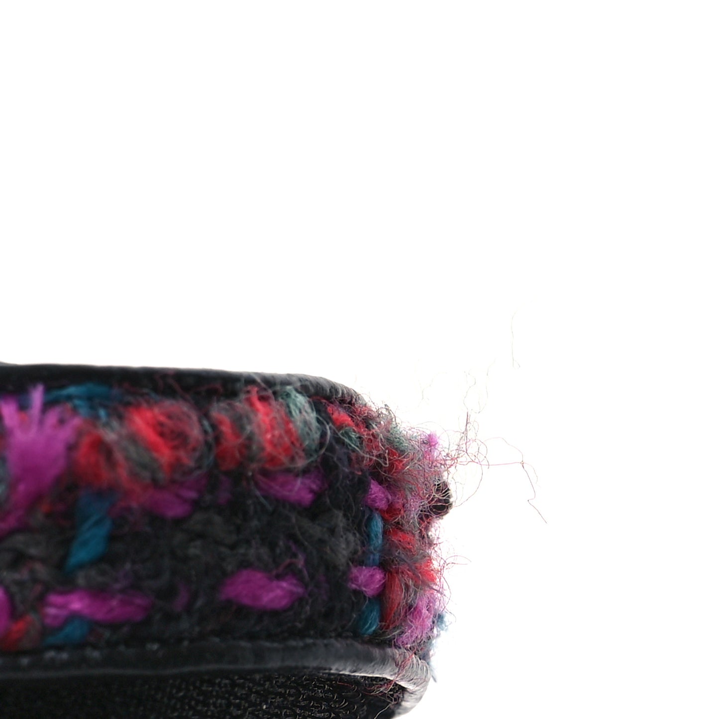 Wool Tweed Velcro Dad Sandals 41 Black Purple Green Red