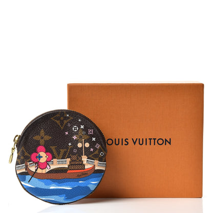 Louis Vuitton Monogram 2019 Christmas Animation Round Coin Purse Blue 7 of 7
