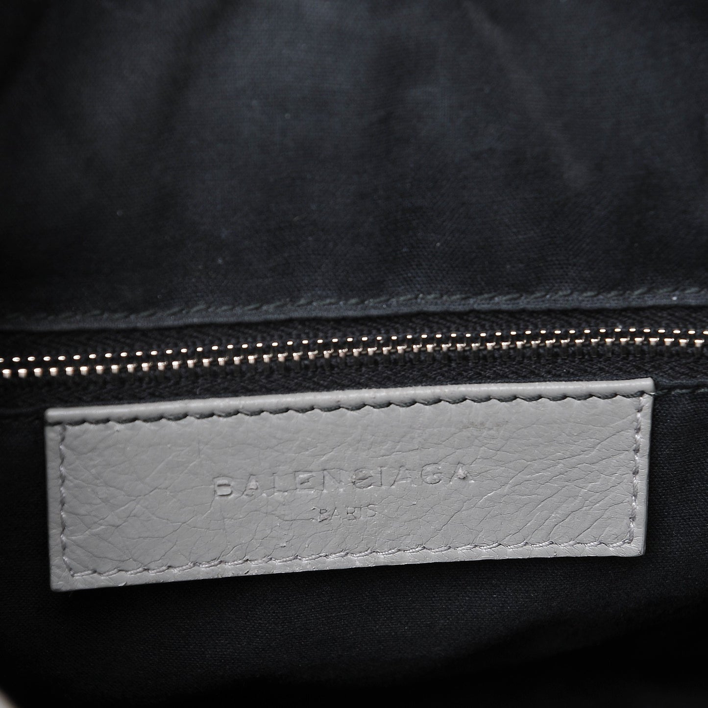 Matte Goatskin Rubber Covered Classic Hardware Mini Pompon Gris Glace
