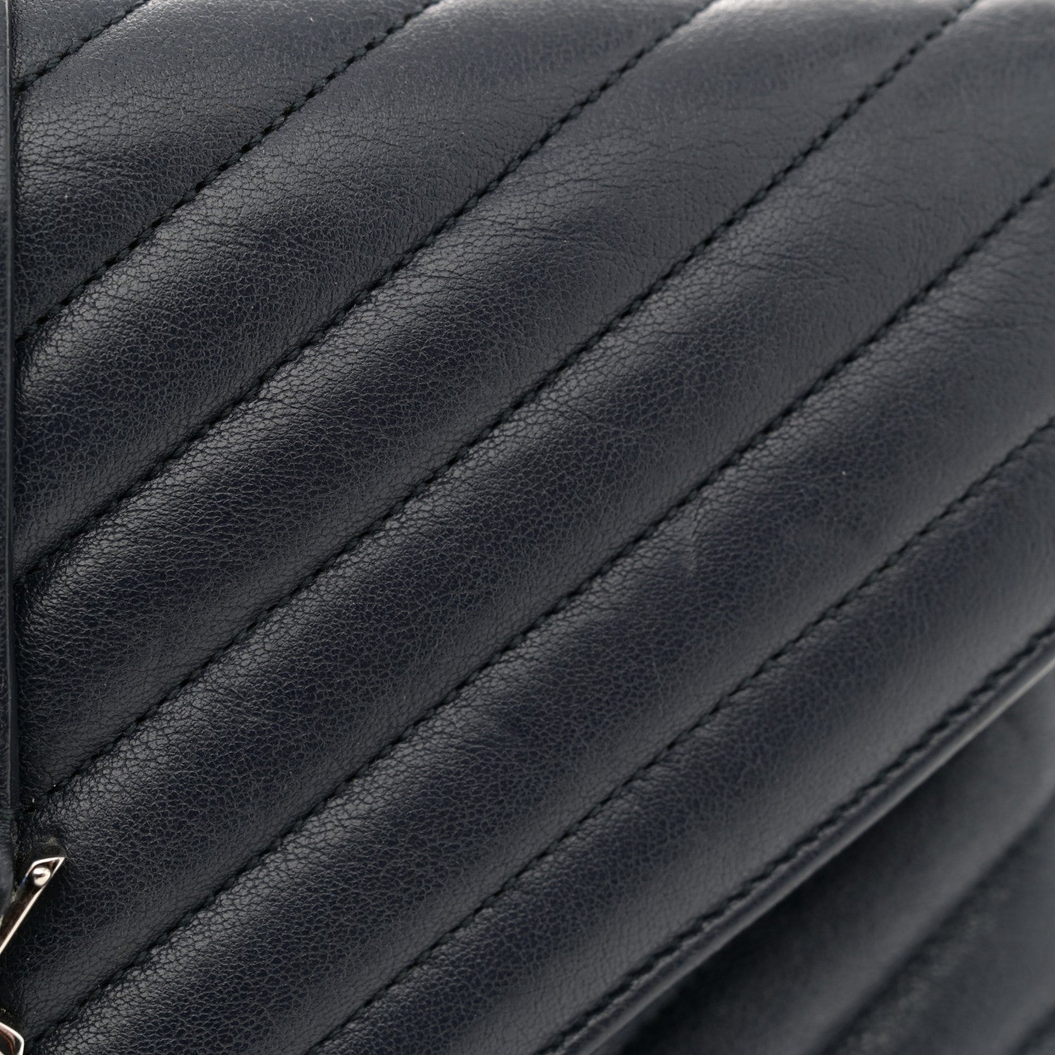 Saint Laurent Sheepskin Matelasse Chevron Monogram Medium College Bag Deep Marine 15 of 15