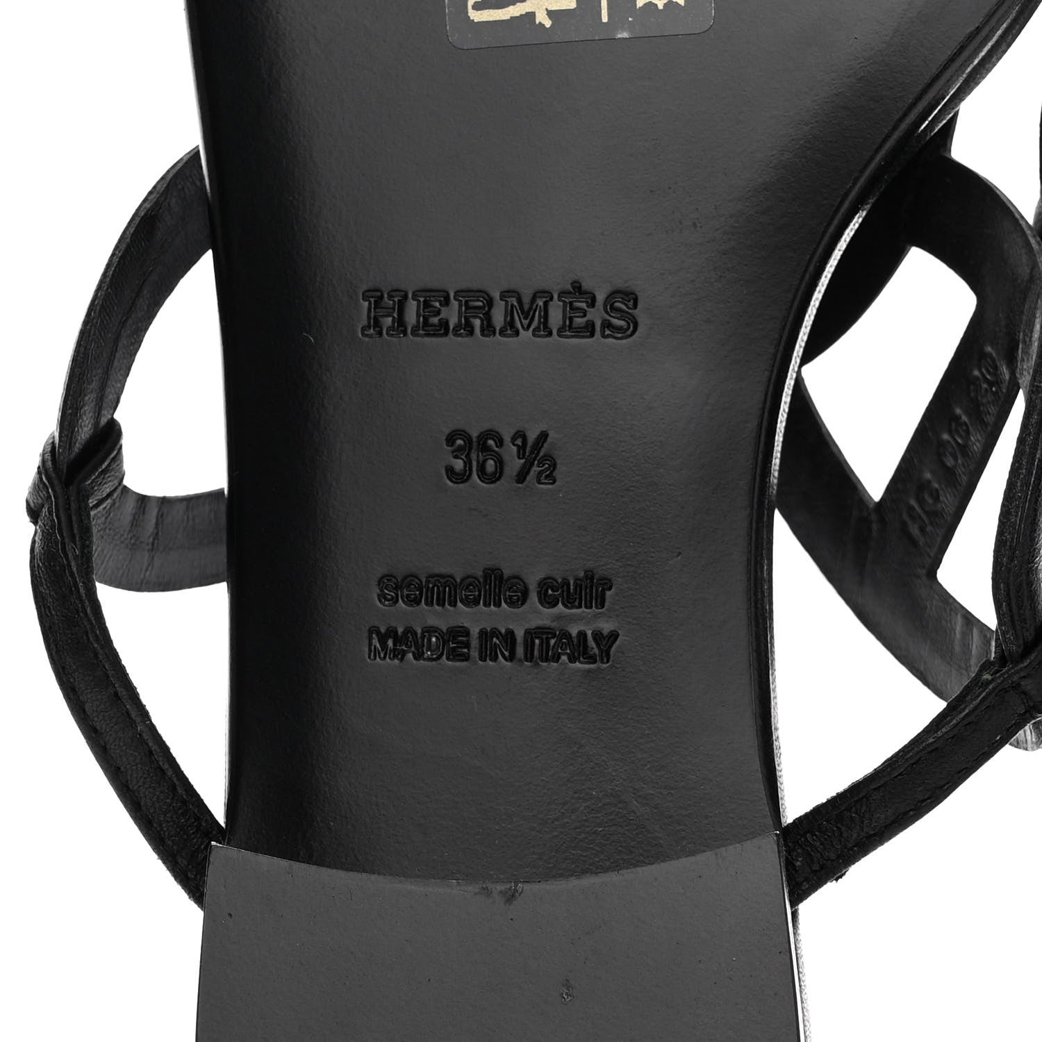 Hermes Nappa Womens Beach Sandals 36.5 Black 6 of 9