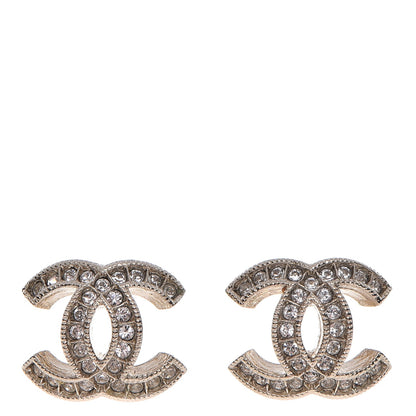 Chanel Crystal CC Earrings Gold 1 of 7