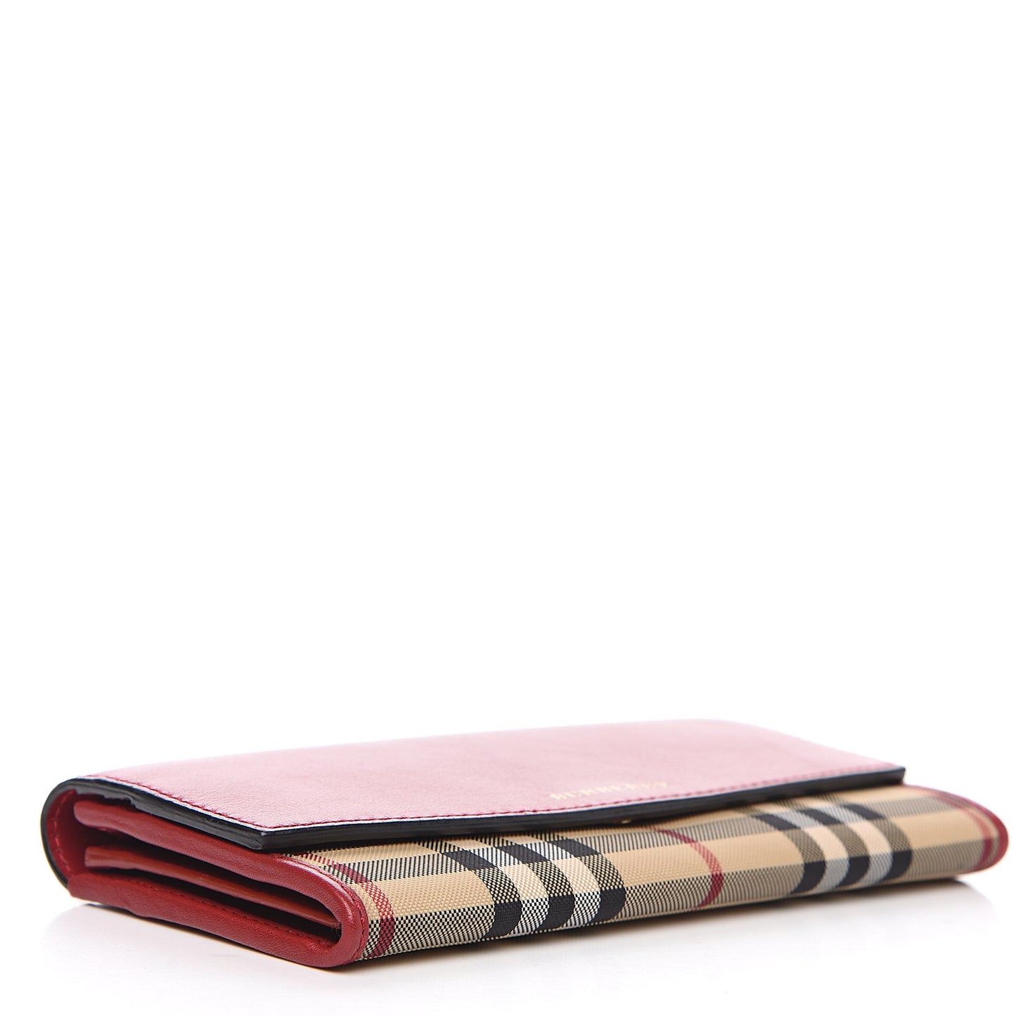 Calfskin House Check Continental Wallet Red
