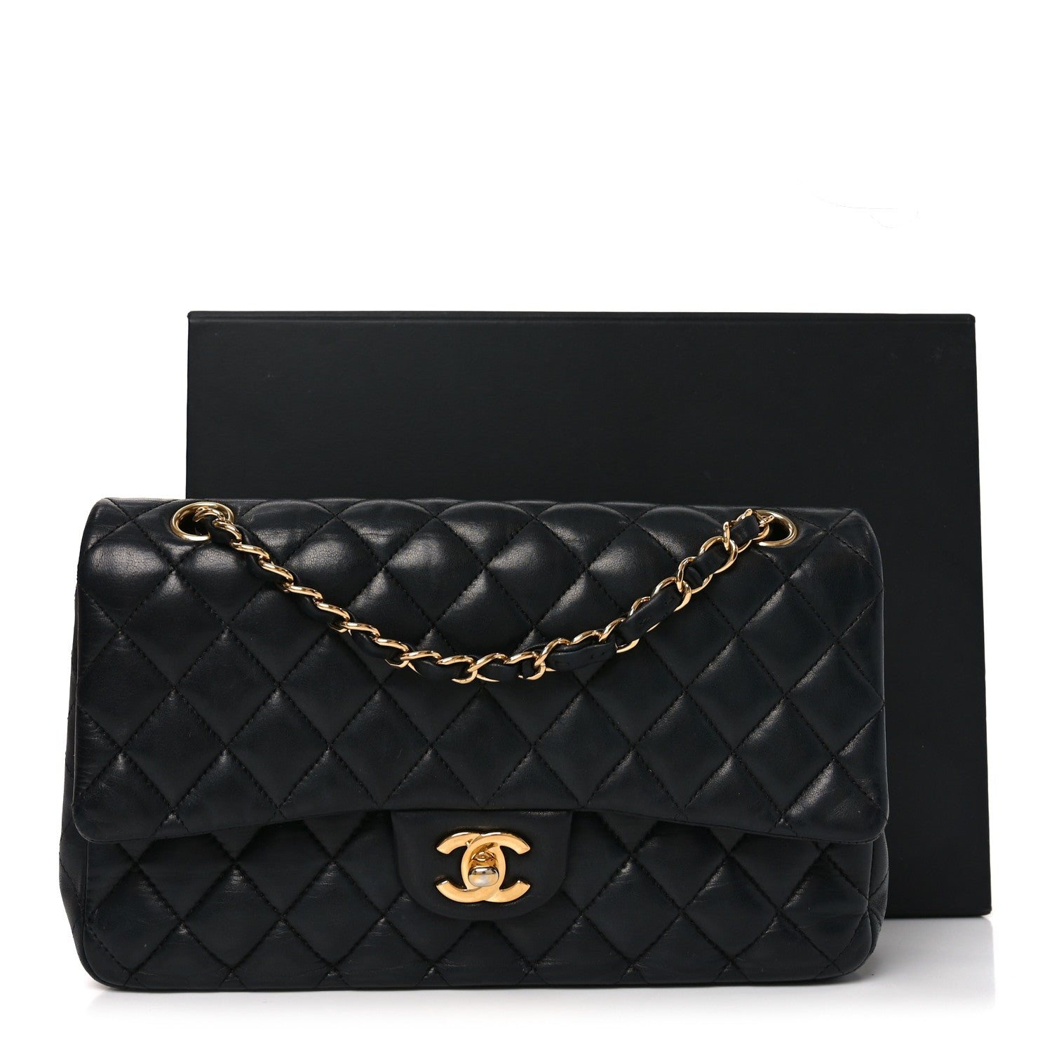 Chanel Lambskin Quilted Medium Double Flap Black 11 of 11