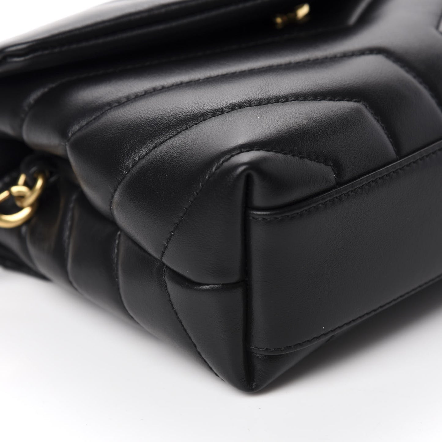 Calfskin Y Quilted Monogram Toy Loulou Crossbody Bag Black