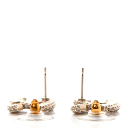Chanel Crystal Timeless CC Earrings Light Gold 3 of 4