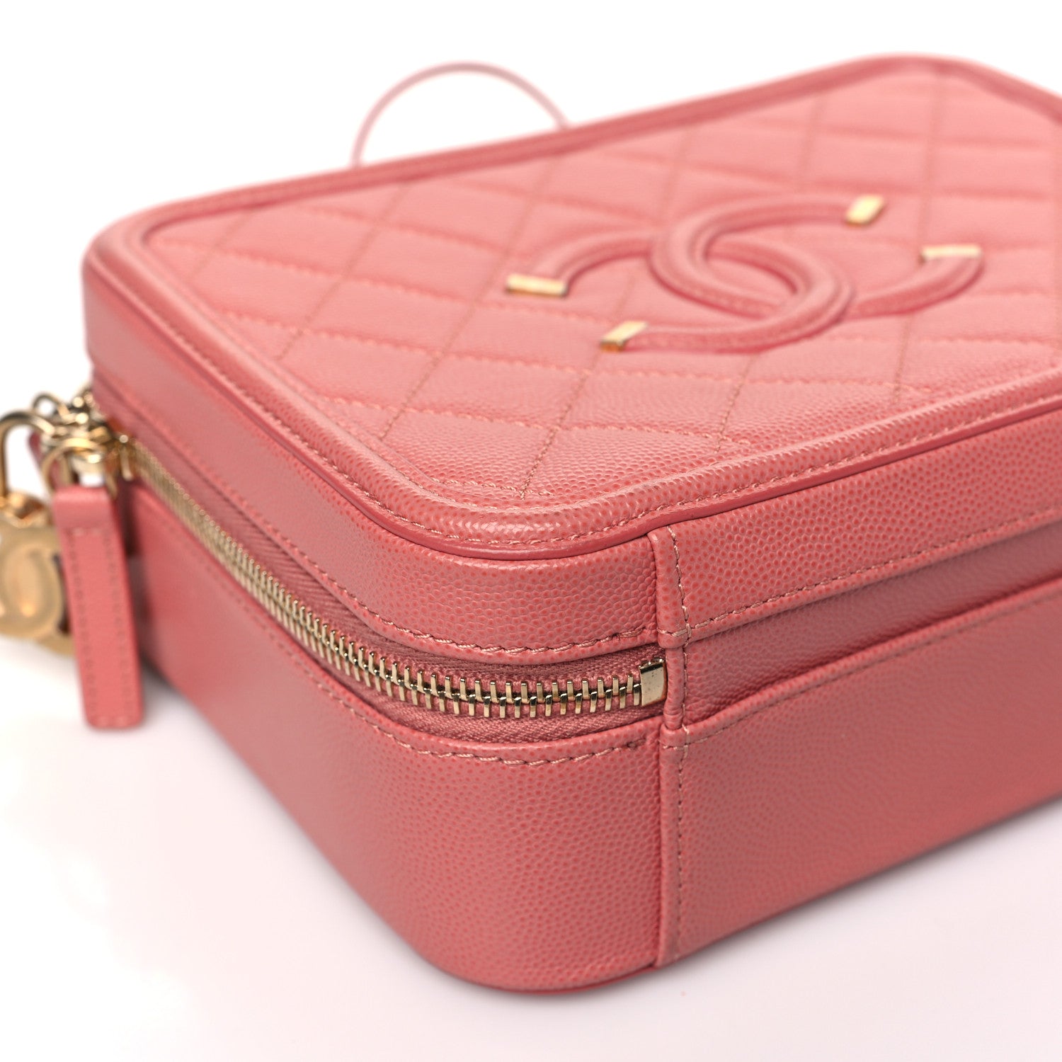 Chanel Caviar Quilted Medium CC Filigree Vanity Case Pink 8 of 9