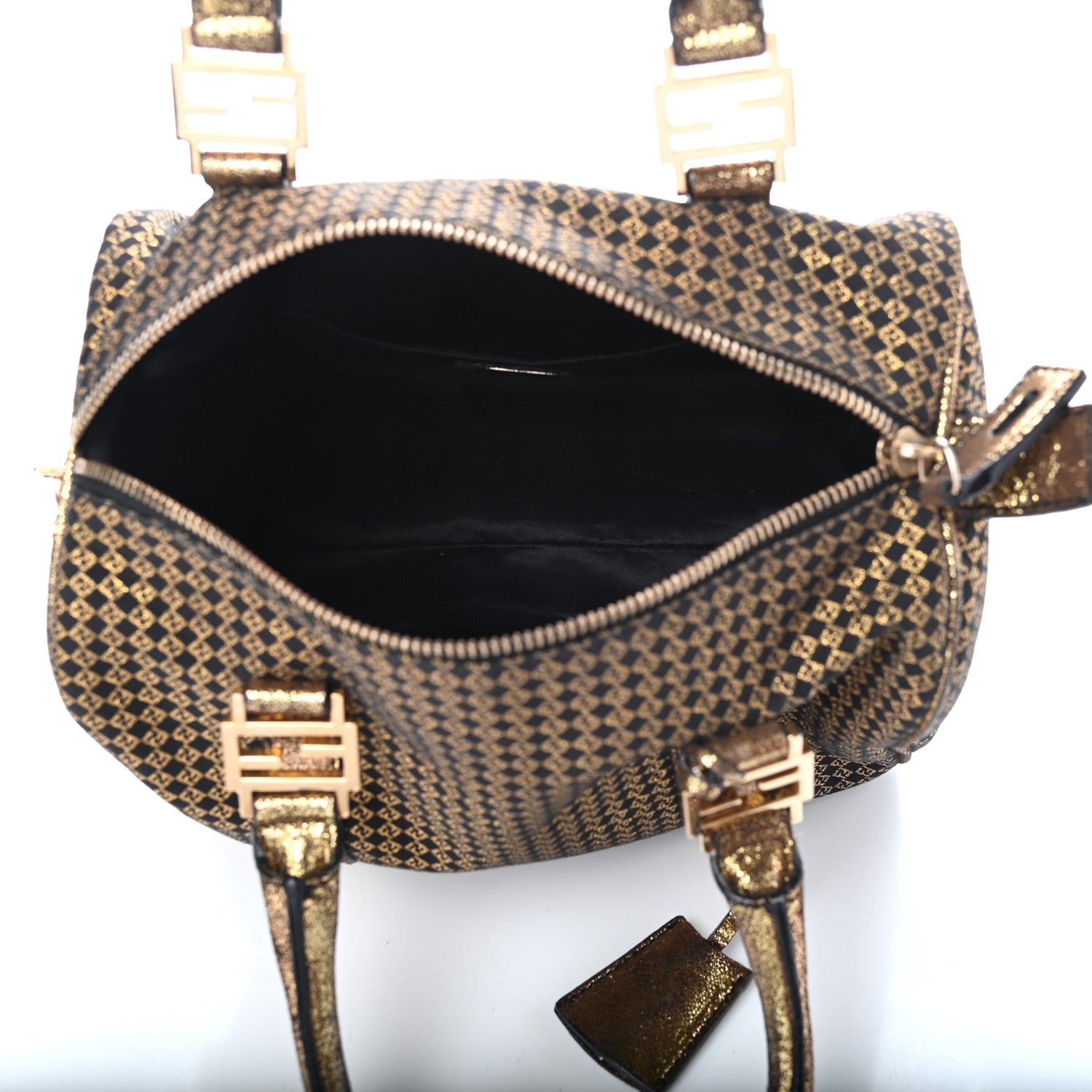 Fendi Metallic Zucchino Forever Boston Gold Black 5 of 9