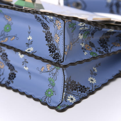 Fendi Vitello Liberty Japanese Blossom Scalloped Studded Grommet Kan I Shoulder Bag Nebula Multicolor 8 of 11