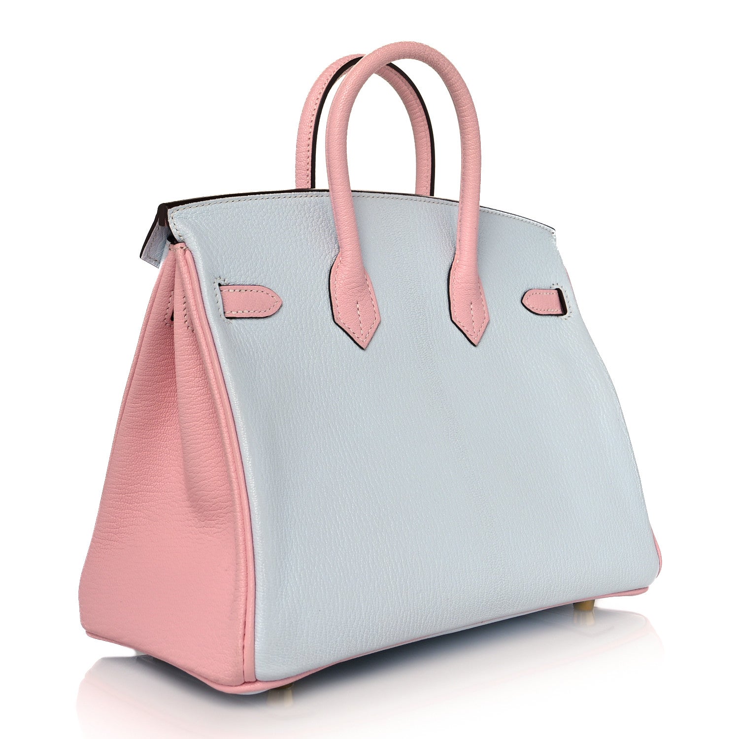 Hermes Chevre Mysore Horseshoe Birkin 25 Bleu Brume Rose Sakura 3 of 11