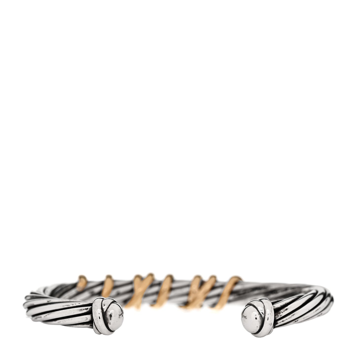 Sterling Silver 18K Yellow Gold Diamond 6mm Helena Station Bracelet