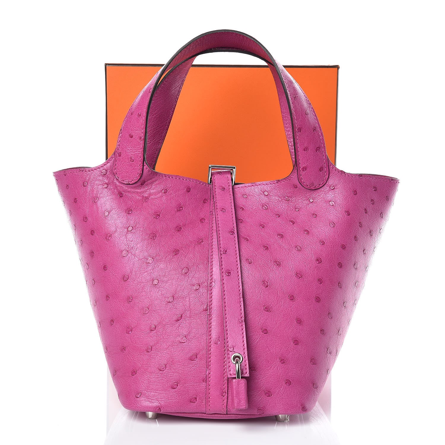 Hermes Ostrich Picotin Lock 18 Rose Pourpre 10 of 10